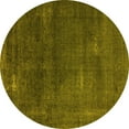 thumbnail image 1 of Ahgly Company Machine Washable Indoor Round Oriental Yellow Industrial Area Rugs, 4' Round, 1 of 4