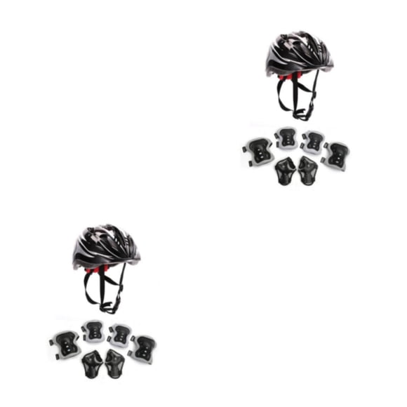 Casco con ruedas Matsuzay para niños Equipo de protección ajustable 2piezas Negro