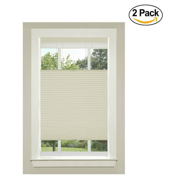 Achim Home Furnishings Top-Down Cordless Honeycomb Cellular Pleated Shade, 39 by 64", Alabaster (Set of 2)