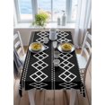 thumbnail image 3 of Black Boho Rectangle Tablecloth, Vintage Ethnic Tribe Abstract Art Geometric Waterproof & StainResistant Tablecloth, Washable Oil-proof Table Cover for Dining/Party/Wedding/Camping/Buffet 60x84 In, 3 of 9