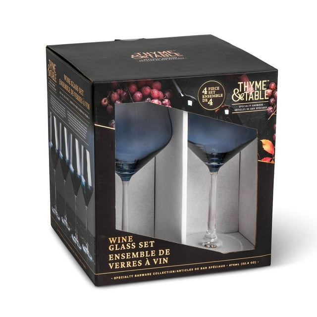 Thyme & Table Wine Glasses, 23oz, 4-Piece Set