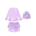 thumbnail image 4 of Tiijoy Toddler Girls UPF 50+ 2-Piece Swimsuit Long Sleeve Rash Guard Skort Sun Hat Bathing Suit, Sizes 3-12, 4 of 8