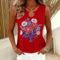 thumbnail image 4 of GERsome 4th of July Tank Tops Women's V-Neck Loose Fit Sleeveless Patriotic Summer T-Shirts Size S, 4 of 6