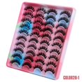 thumbnail image 1 of Pestañas postizas 20 pares de pestañas de visón de imitación tridimensionales multicapa hechas a mano de color cabello frito pestañas gruesas desordenadas, 1 of 6