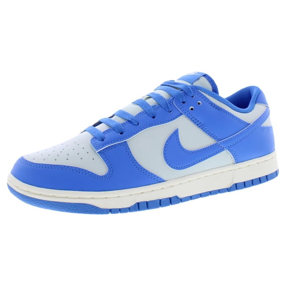 Nike Dunk Low Retro Leather Mens Shoes Size 10, Color: Light Silver/Light Photo Blue