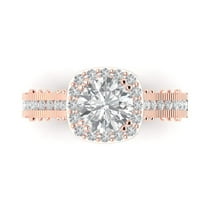 Halo Engagement Ring for Women - 2.37ct Simulated Diamond in 18K Rose Gold Promise Ring