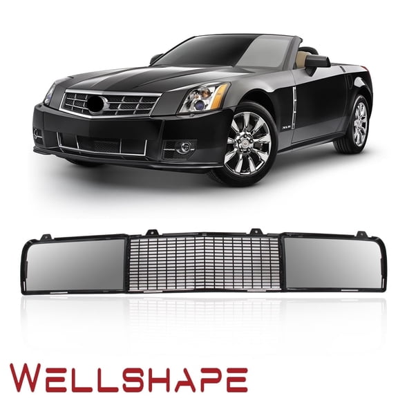 JX RACING PERFORMANCE ACCESSORIES Front Bumper Lower Grille Gloss Black Fits Cadillac XLR 2004-2008 ABS Plastic 1-Pack
