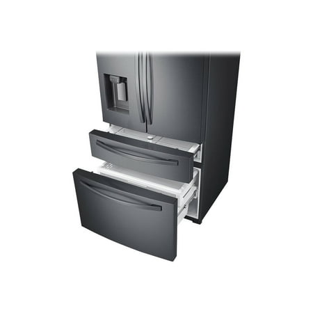 Samsung - 28  cu. ft. 4-Door French Door Refrigerator with FlexZone Drawer - Black stainless steel