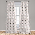 thumbnail image 5 of Ambesonne Geometric Curtains, Small Zigzags Lines Art, Pair of 28"x63", Pale Orange Scarlet Grey, 5 of 5
