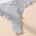 thumbnail image 4 of Qingpeng Womens Low Rise Lace Trim Thong Solid Color Bow Detail Panties Breathable Underwear Size S-XL, 4 of 5