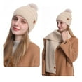 thumbnail image 4 of AINIYS Winter Wool Hat Scarf Gloves Set Double Layer Warm Fashion Casual Daily Use Beige Free Size, 4 of 5