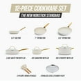 thumbnail image 5 of Blue Diamond White 12 Piece Nonstick Aluminum Pot and Pan Cookware Set, Gold, 5 of 13
