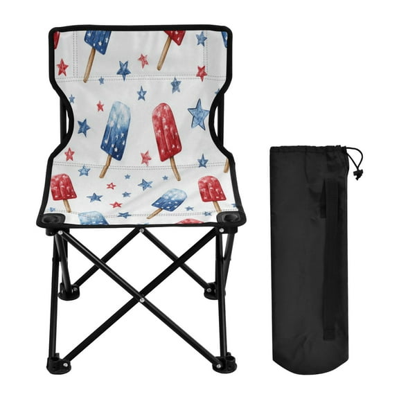 600D Oxford Camping Chair Portable Foldable Chair Supports 220 lbs for Picnic, Fishing, Backpacking Red and Blue Popsicle