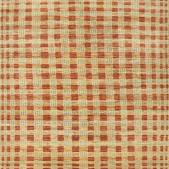 Ahgly Company Machine Washable Indoor Square Contemporary Papaya Orange Area Rugs, 3' Square