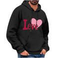 thumbnail image 3 of YOIAVAIOY Valentines Day Love Heart Hoodies Mens Valentine Graphic Long Sleeve Pullover Girlfriend Casual Sweatshirt Black M, 3 of 5