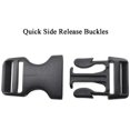 thumbnail image 3 of Quick Side Release Buckles 0.75 inch Wide A Style Dual Adjustable Without Sewing Clips Snap Solid Plastic for Nylon Strap Webbing Survival Paracord Bracelet Pet Collar Fanny Pack Black 6 Pack, 3 of 7