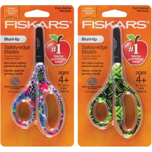 Fiskars Kids' Decorated NonStick Blunt Tip Scissors 5"Assorted
