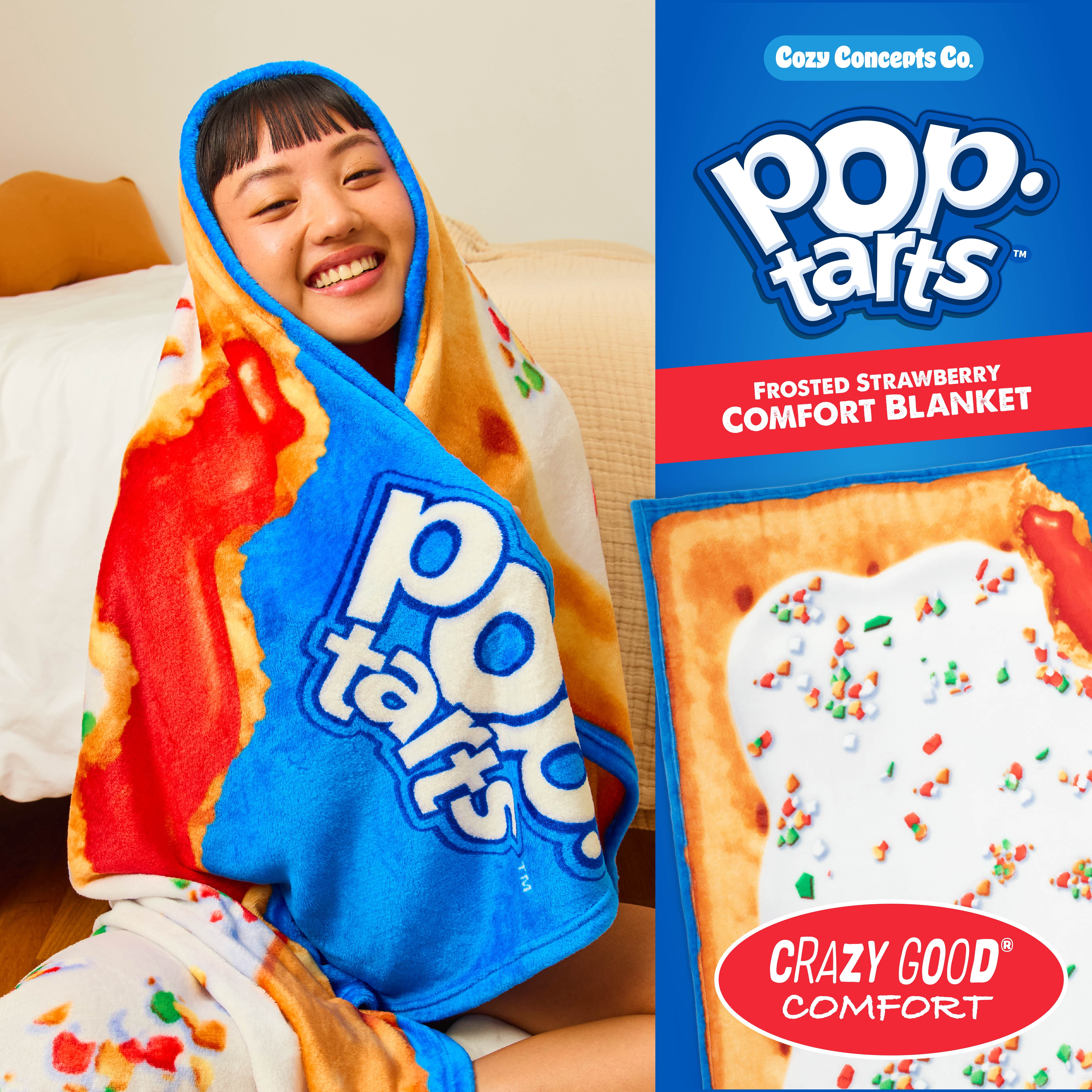 Pop-Tarts™ Cozy Concepts Co. Throw Blanket by Relatable,  Strawberry Pop-Tart® Throw Blanket,  50x60”