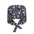 thumbnail image 2 of Kdxio Floral Rabbit Pattern Turban Hat for Women Men Comfortable Adjustable Cleaning Working Cap with Sweatband, 2 of 8