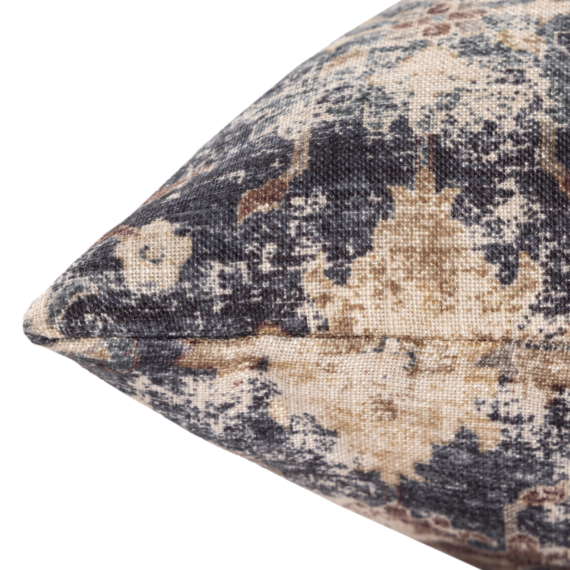Harlow Hill Charleston 18" x 18" Navy Blue/Beige Floral Polyester Adult Decorative Throw Pillow