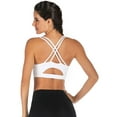 thumbnail image 5 of Women's Seamless Active Sports Cross Back Sport Bras Padded Strappy Bra Middle Impact With Removeable Pads, 5 of 7