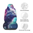 thumbnail image 4 of Balery Starry Multicolored Wolf Funda de Asiento para Auto con Diseño - Cubierta Frontal Suave y Transpirable con Protector Antideslizante- 1 Unidad, 4 of 5
