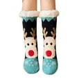 thumbnail image 2 of Christmas Socks Casual Non Winter Warm Thickened Mid Calf Socks Soft Cozy Fuzzy Lined Home Comfortable Womens Crew Socks Navy, 2 of 6