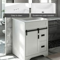 thumbnail image 3 of VISWILD 24" Bathroom Vanity with Sink, Sliding Barn Door and 2 Drawers, for Apartment, Adult, Teen, White, 3 of 12