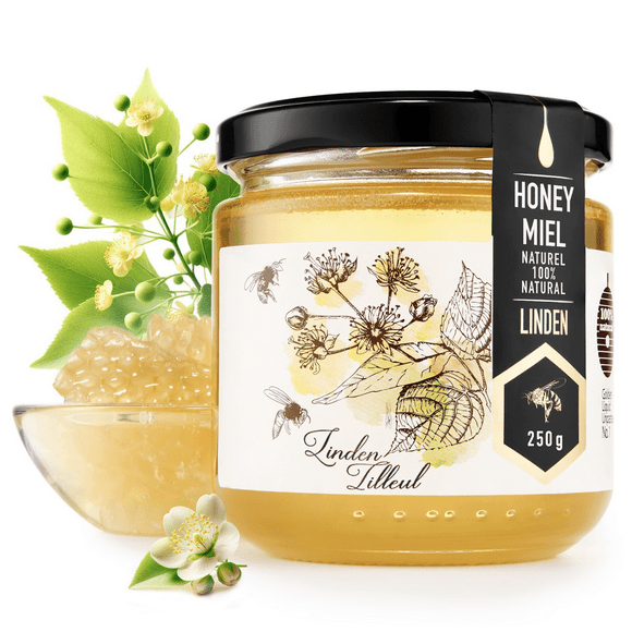 HONIGMA Linden Honey | Ukrainian | Pure | Unpasteurized | Unfiltered | Raw |(250g/8.8oz)