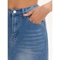 thumbnail image 5 of DARING DIVA Women's Long Denim Split Back Pockets Maxi Jean Skirts Small Blue, 5 of 7