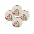 thumbnail image 7 of 13 Inch Round Placemats Set of 4, Christmas Cats Non Slip Heat Insulation PP Table Mats, Xmas Tree Poinsettia Botanical Linen Texture Washable Place Mats for Kitchen Dining Party Table Decor, 7 of 7