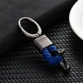 thumbnail image 5 of Xotic Tech Blue Keychain Ring Gun Metal Genuine Leather Style FOB Key Chain for Ford F150, 5 of 6