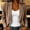 Khaki, variant on Womens Blazer Prom Wedding Trendy Casual Commute Loose Suit Jacket Beige S