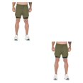 thumbnail image 3 of Greeniant Pantalones cortos deportivos de verano para hombre, pantalones cortos 2 en 1 de doble capa, pantalones cortos deportivos de secado rápido, ejercito verde M 2piezas Greeniant CBP127002, 3 of 5
