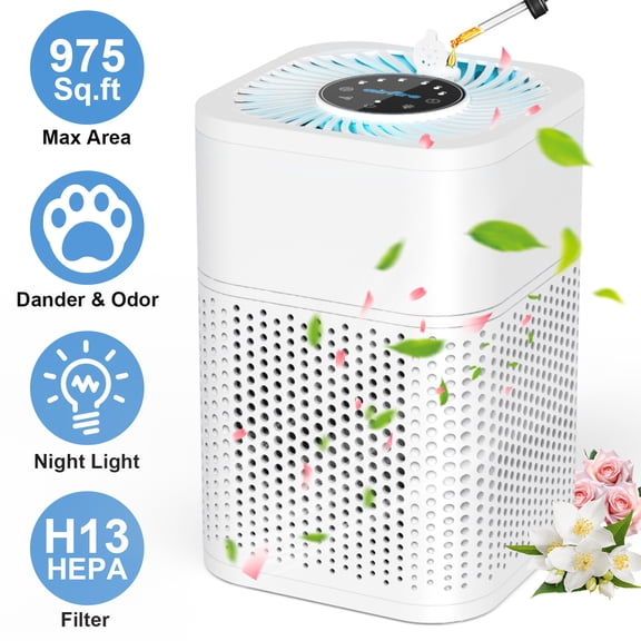 AIRFIRE HEPA Air Purifier for Room up to 975 Sq.ft, Air Purifiers for Allergies and Asthma, Bedroom, Pet Dander&Odor, Dust, Pollen, Wildfire/Smoke, Model AP209, White, 2026 New