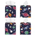 thumbnail image 2 of Goofa Rocket Satellite Tissue Box Cover PVC Leather Tissue Holder Square Facial Tissue Case Facial Paper Organizer Dispenser for Bathroom, Vanity Countertop, 2 of 8