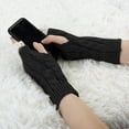 thumbnail image 4 of Guantes Tejidos uxcell Orificio Sin Dedos Acanalado Trenzado Negro Una Talla, 4 of 6