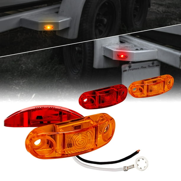 Kit de luces indicadoras para remolque TRUE MODS, 4 unidades, 2,5 ámbar y LED rojo
