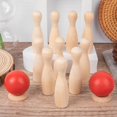 thumbnail image 4 of Outdoor Wood Bowling Set Skittles Toys, Educational Interactive Toys, Bowling Game, for 3 Year Old and Up Kids Floor Sport Gifts, 4 of 7