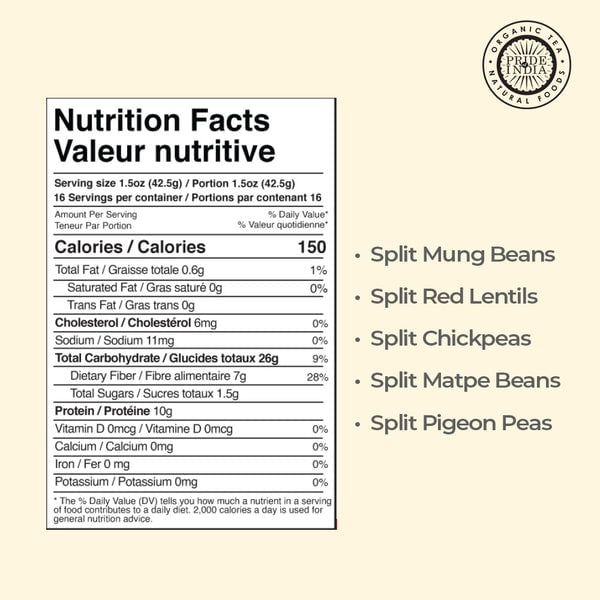 Pride Of India - PACK of 6 - Bean And Lentil Superfood, Five Mixed Beans And Lentils, 1.5 lbs Jar