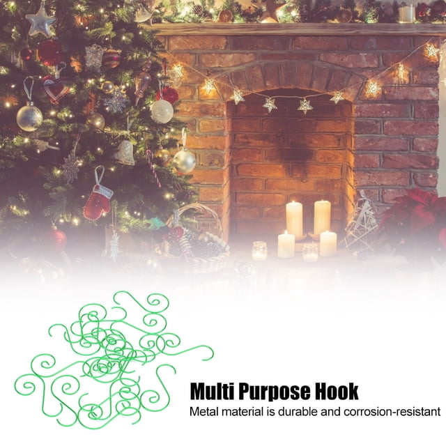 CHRISTMAS S HOOKS MULTI PURPOSE HOLDER DECORATION, METAL, RED GREEN GOLD SILVER,