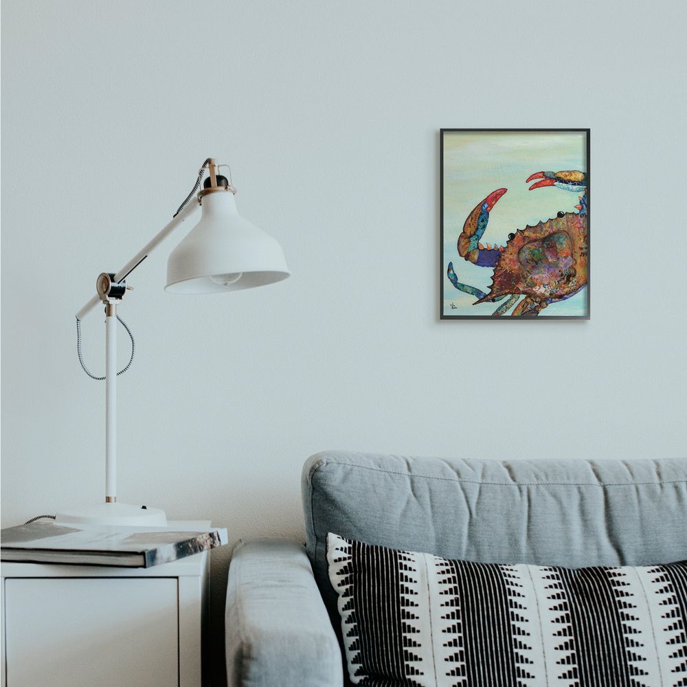 Stupell Industries Colorful Crab on Sand Aquatic Animal Painting Designed by Lisa Morales
