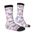 thumbnail image 3 of Uemuo Butterflies in Pastel Pattern Women's Crew Socks, Soft Durable Breathable Moisture-Wicking with Odor Control Cotton socks, 3 of 9