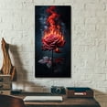 thumbnail image 4 of Epic Art 'Red Rose On Fire 3' by Rey Klimt Acrylic Glass Wall Art, 12" x 24", 4 of 8