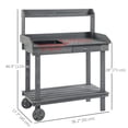 thumbnail image 2 of Grey Wooden Potting Bench with Wheels, Sink & Storage - 36" Garden Work Table for Patio, Backyard & Outdoor Use, 2 of 7