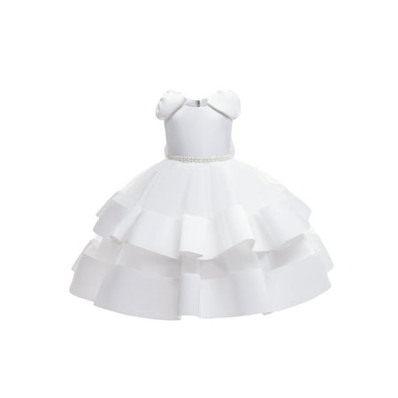 

Musuos Baby Girls Formal Party Dress Tulle Wedding Flower Gown Princess Tutu Sundress