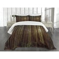 thumbnail image 3 of Ambesonne Nature Quilted Bedspread Set 3 Pcs, Redwood Forest Park USA, King Size, Redwood Yellow Green, 3 of 5