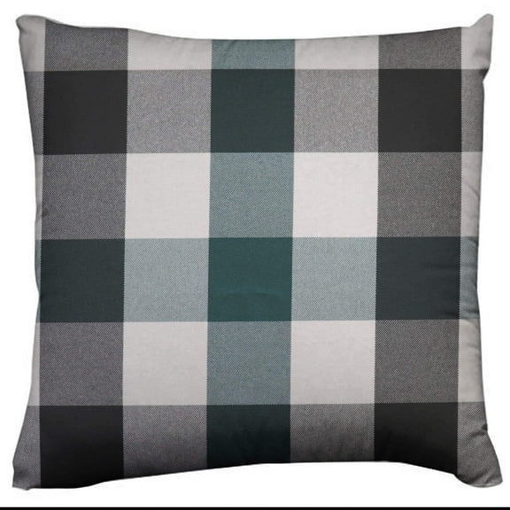Buffalo Checkered Decorative Throw Pillow/Sham Cushion Cover Black Hunter Green and White