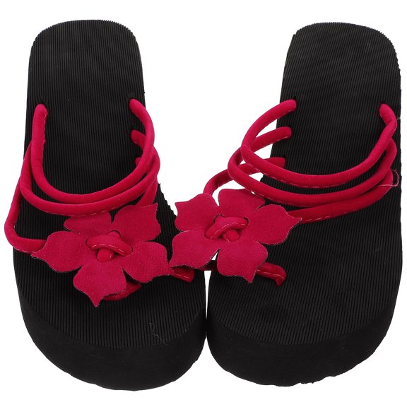 HEALEEP 1 Pair Red Arch Support High Heel Platform Slippers for Nightclub