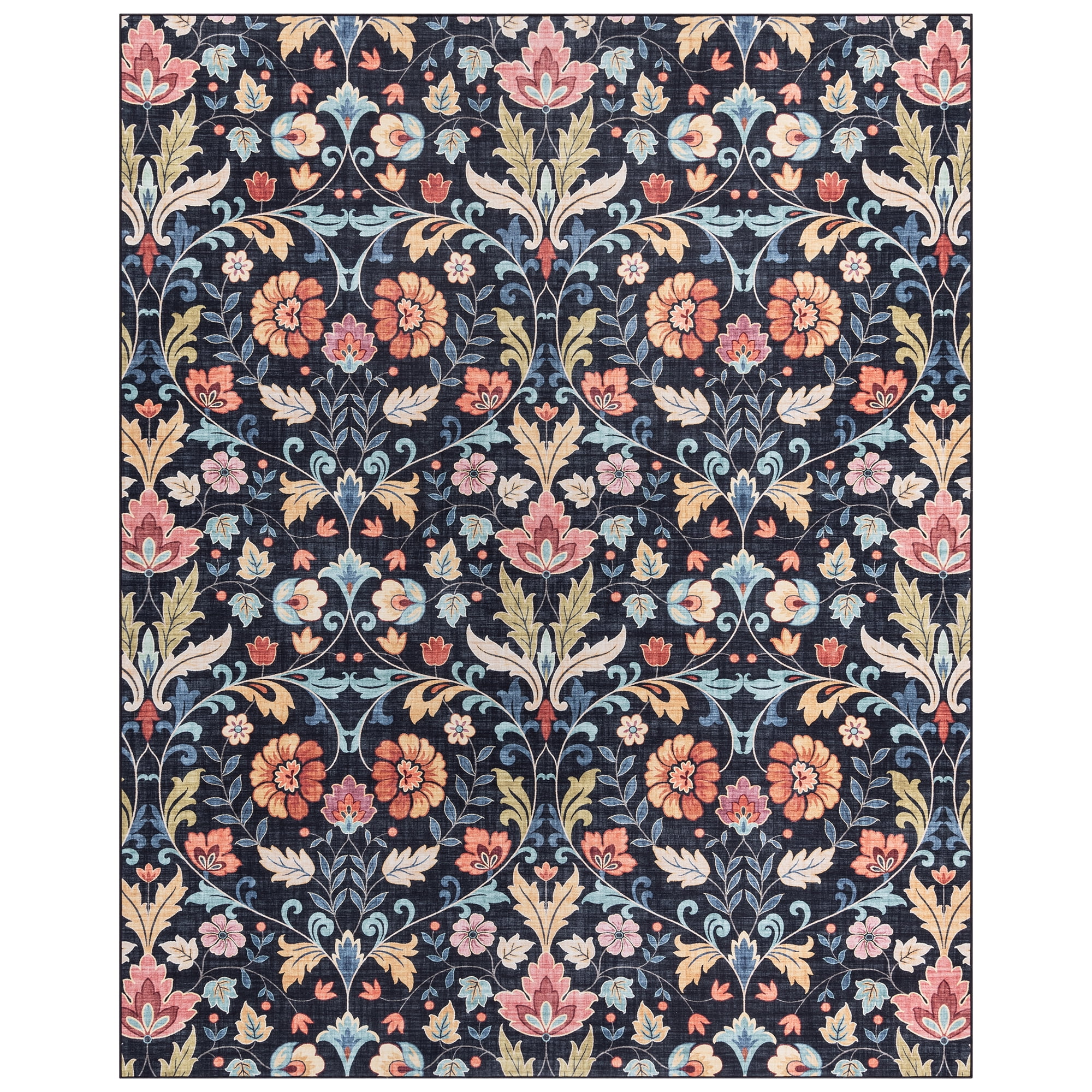 Crystal Print Verner Transitional Floral Multi Area Rug, 3x5